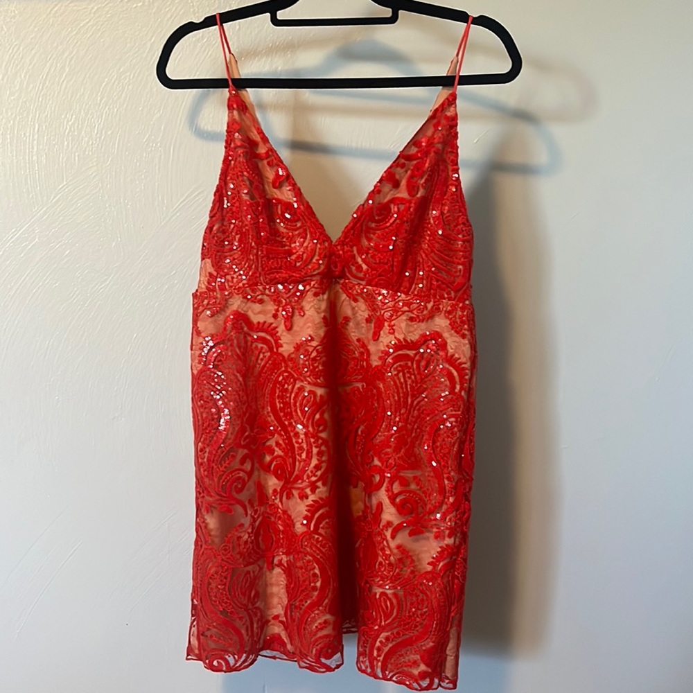 Free People Mini Lace Shimmer Dress